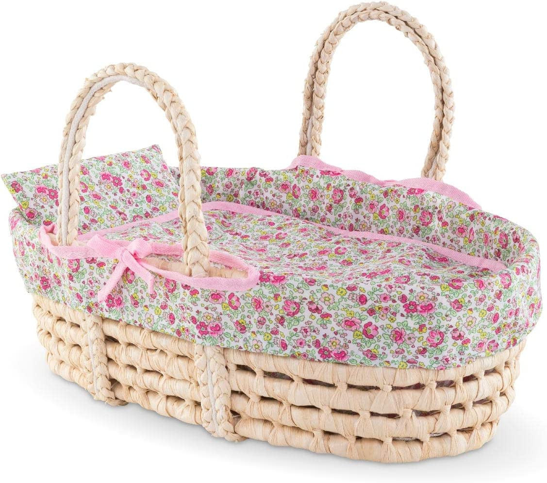Corolle Mon Grand Poupon - Floral Wicker Baby Basket  for 36/42cm Dolls