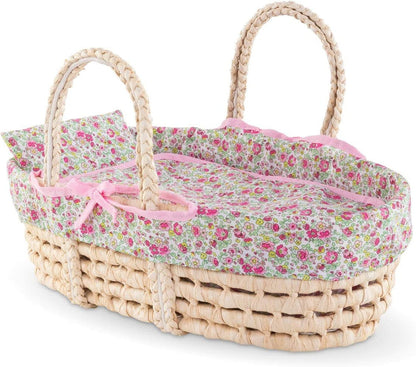 Corolle Mon Grand Poupon - Floral Wicker Baby Basket  for 36/42cm Dolls