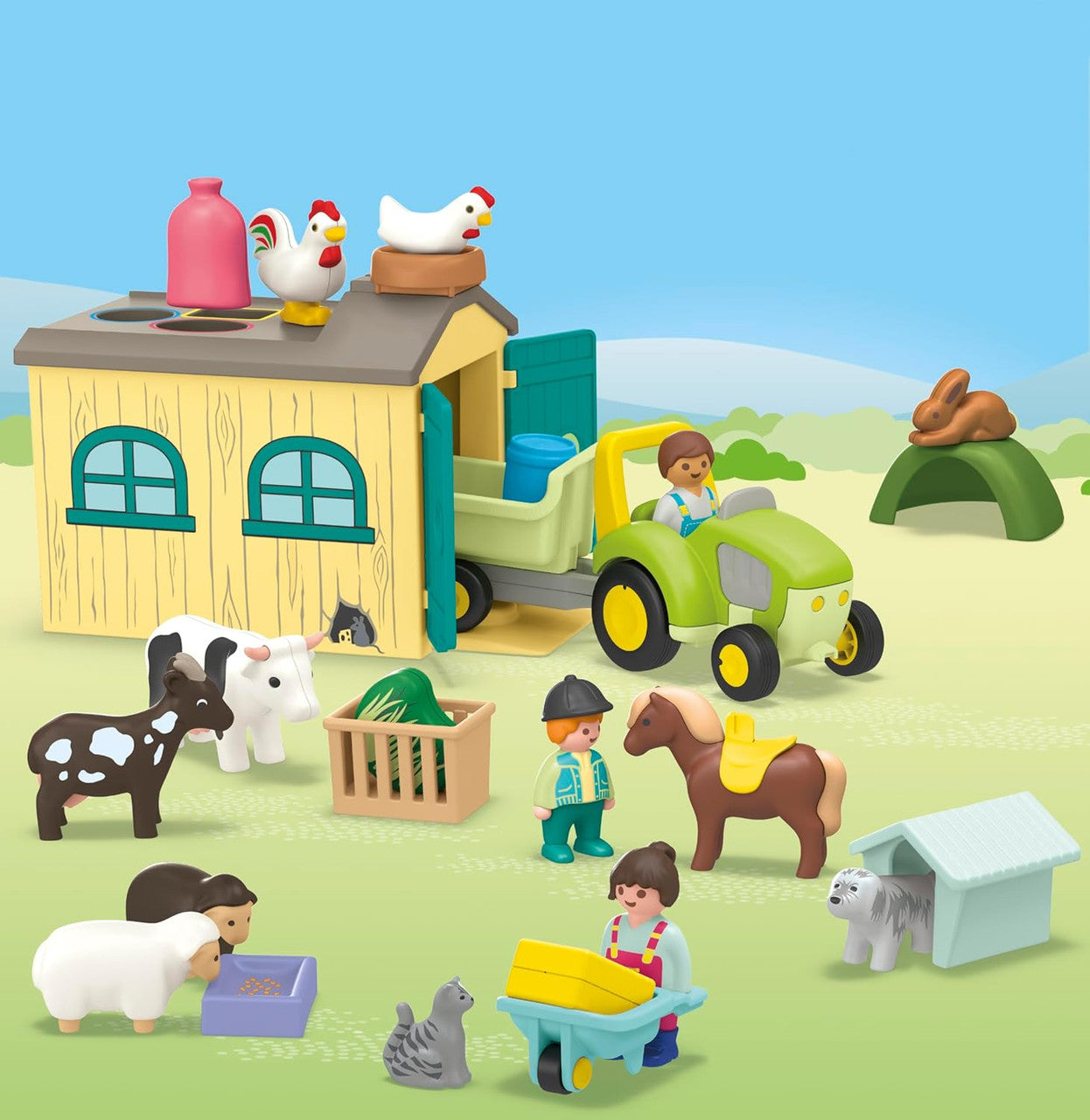 Playmobil Junior - Farm Adventure with Tractor, Trailer, and Animal Friends 71656