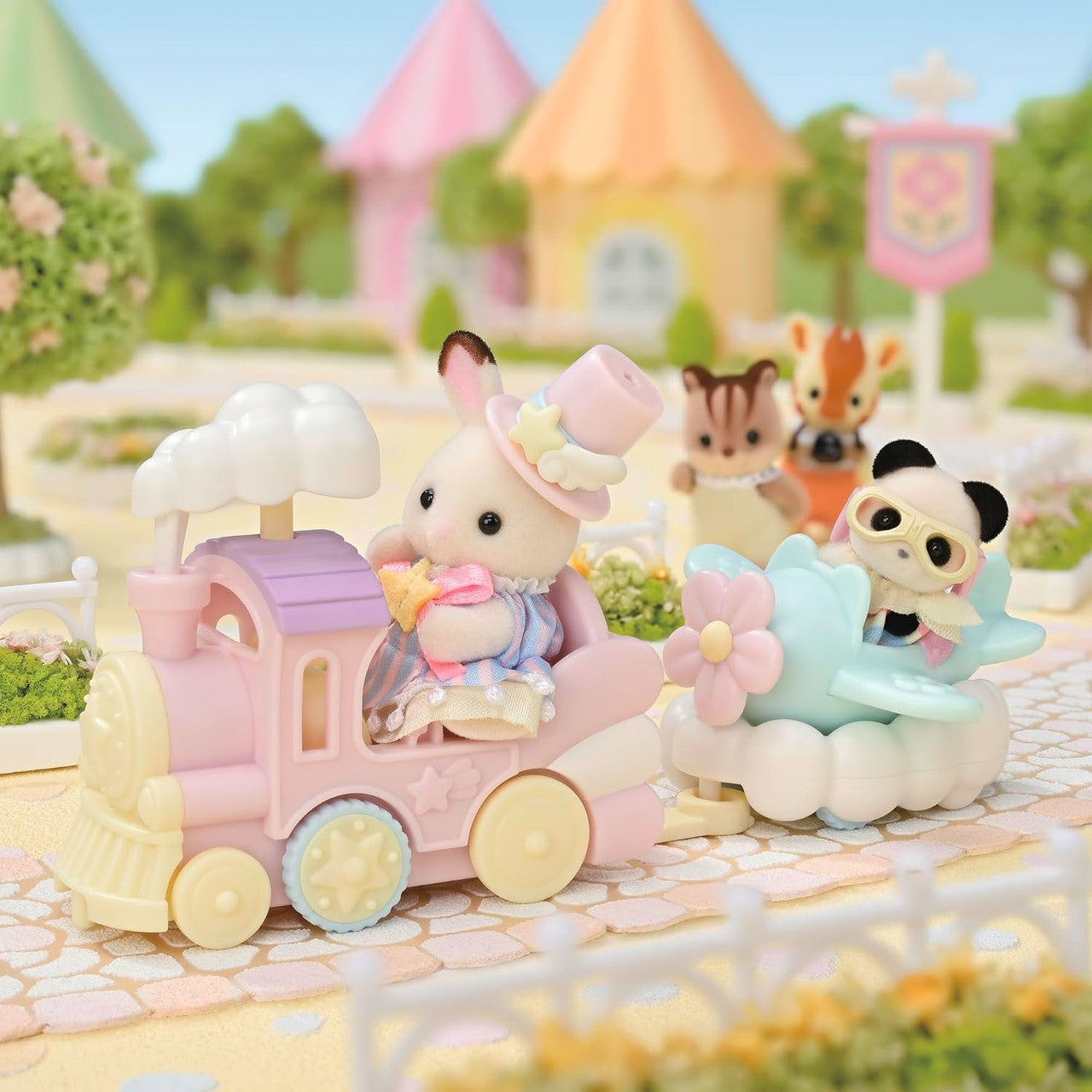 Sylvanian Families - Amusement Park Ride Set - Plane & Train