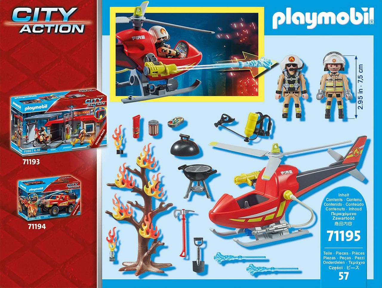 Playmobil - Fire Rescue Helicopter 71195