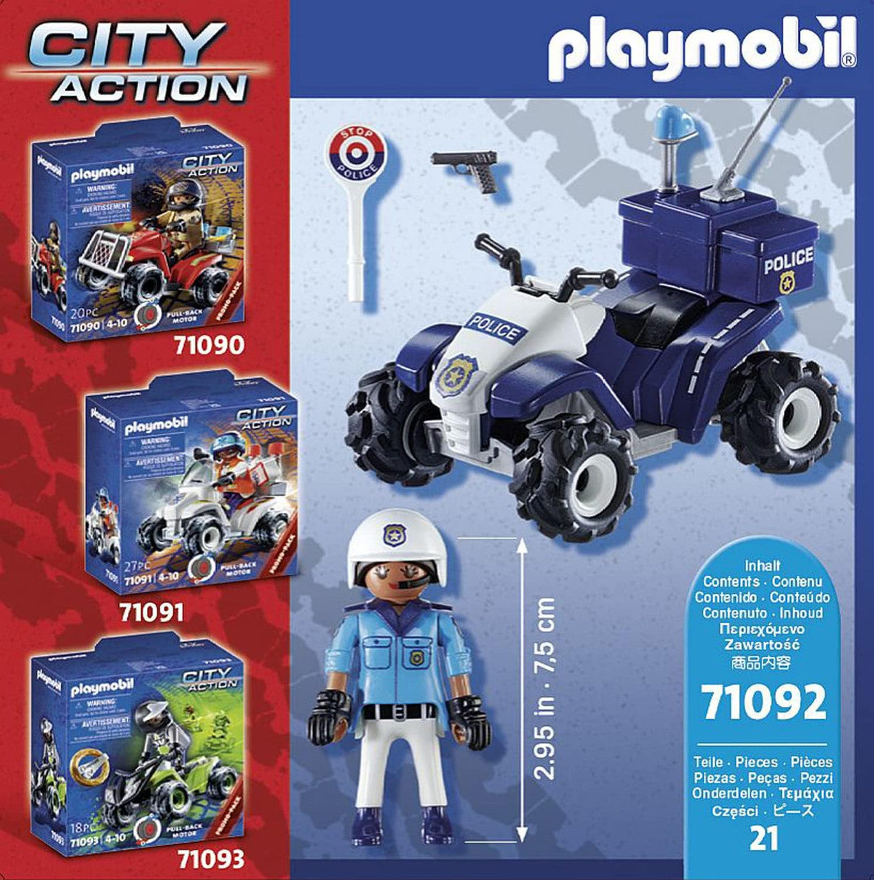 Playmobil City Action - Police Rescue Pull-Back Quad 71092