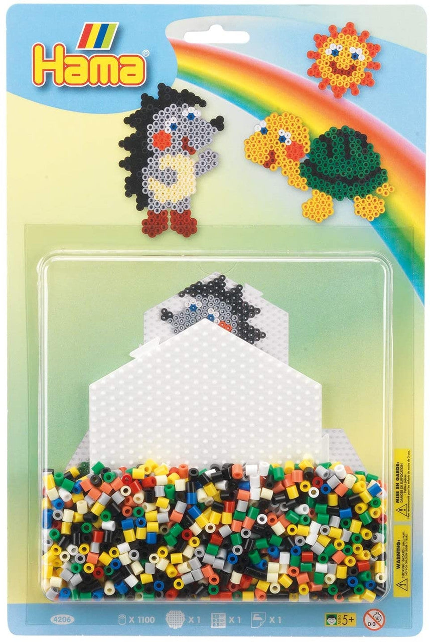 Hama Beads - Medium Blister Pack - Hedgehog and Turtle - 1100 beads