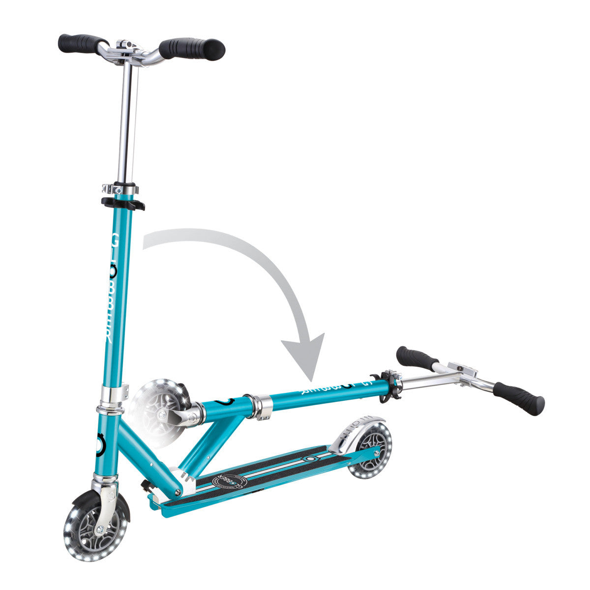 Globber - FLOW ELEMENT Comfort LIGHTS Scooter - Aqua