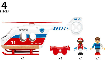 BRIO - Rescue Helicopter - 4 Pieces