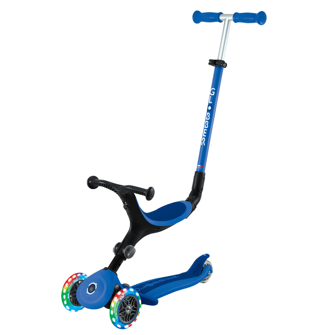 Globber - GO UP ACTIVE with Lights - Navy Blue/ Dark Blue