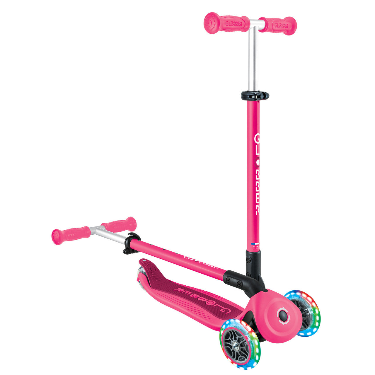 Globber - GO UP ACTIVE with Lights - Fuchsia/ Dark Pink