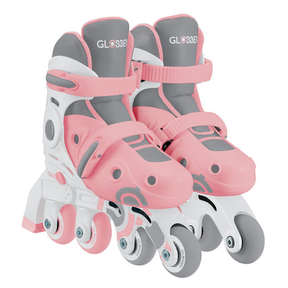 Globber Learning Inline Skates 2in1 for Kids: Size 29-32 - Pastel Pink