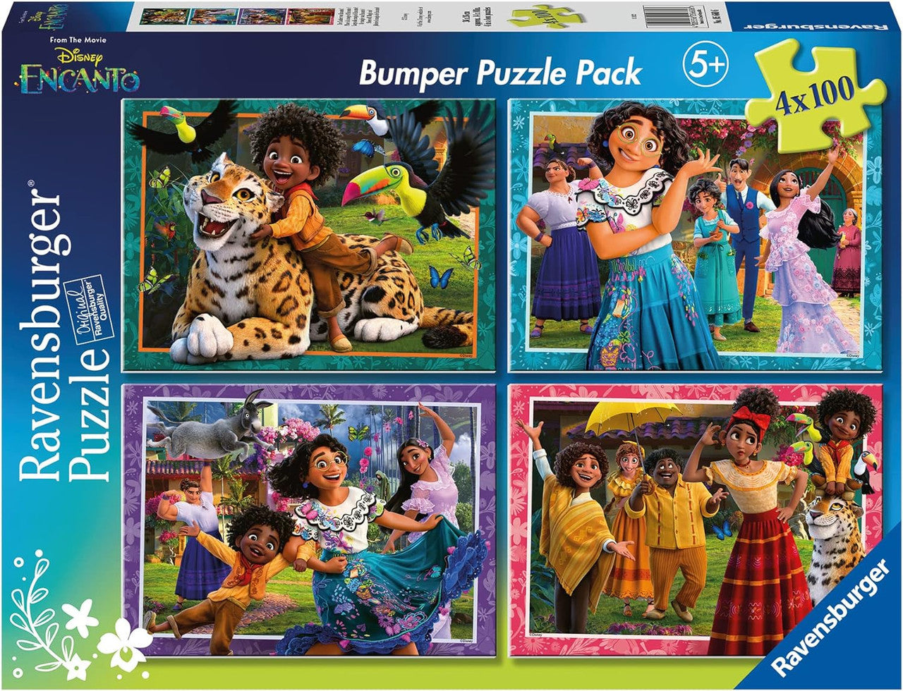 Ravensburger 4x100pc - Disney Encanto Shoes off, Magic on! Bumper Pack Puzzles
