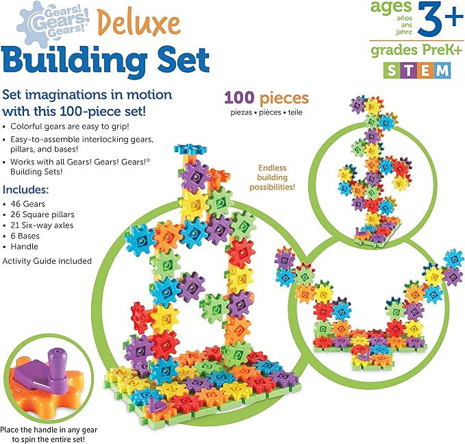 Learning Resources - GEARS GEARS GEARS 100 Piece Deluxe Building set