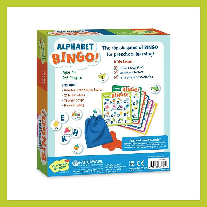 Peaceable Kingdom - Alphabet Bingo