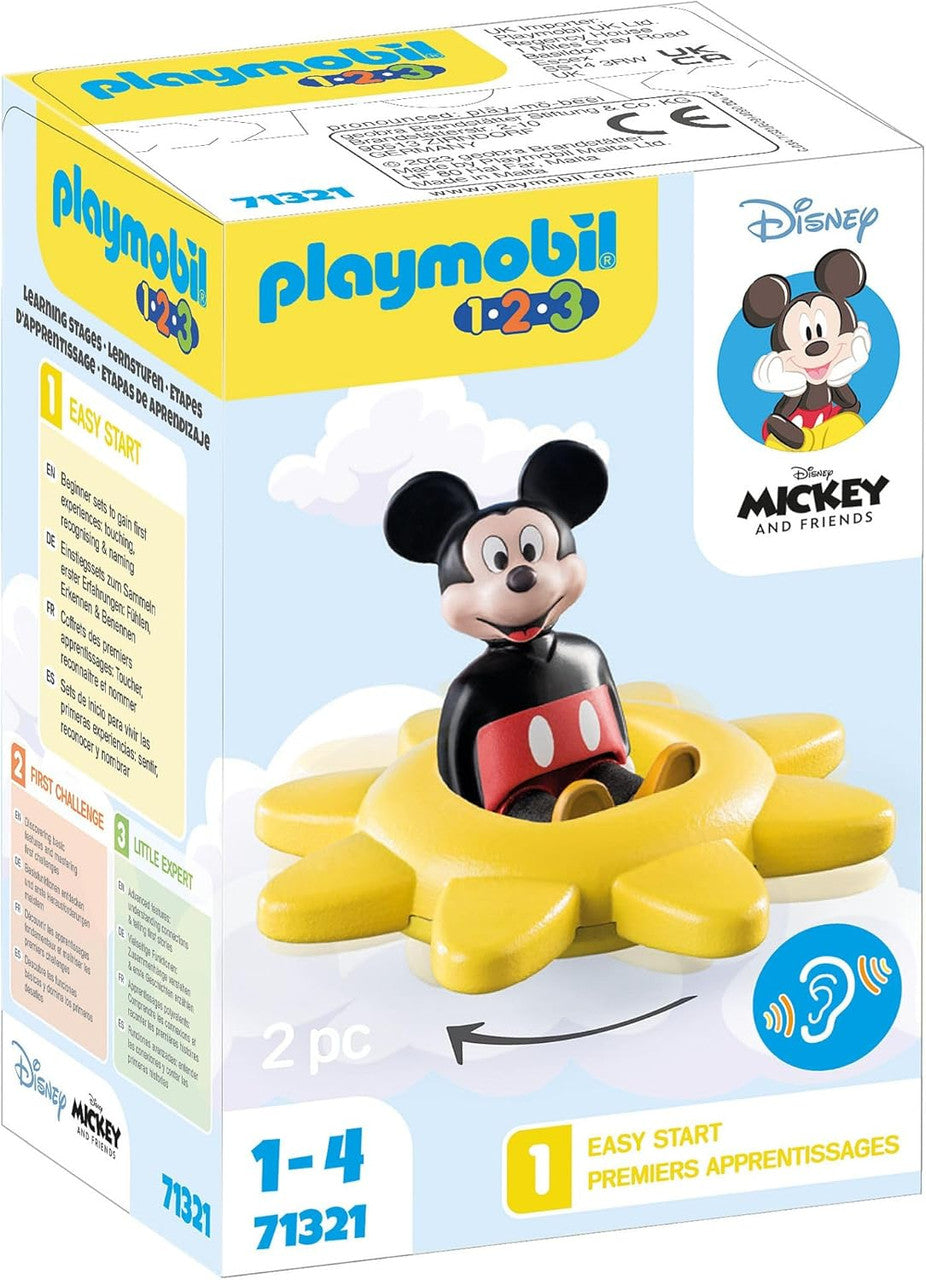 Playmobil 1.2.3 & Disney -  Mickey Mouse's Spinning Sun with Rattle Feature 71321