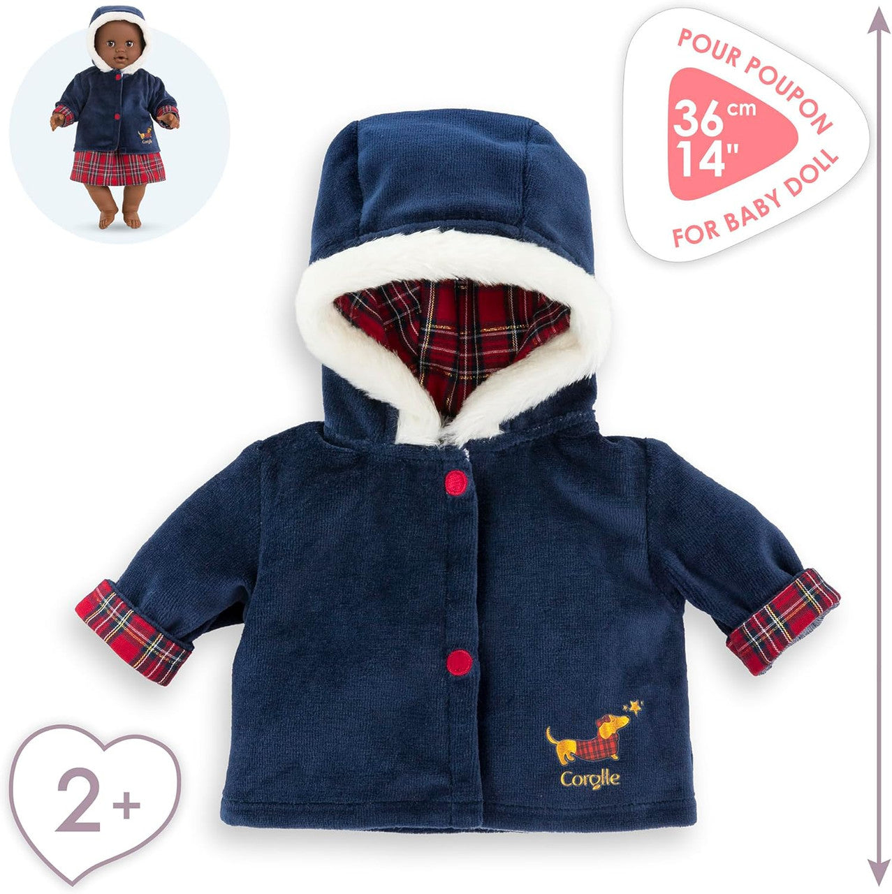 Corolle - Corolle En Fêtes Coat for Corolle 36cm Mon Grand Baby Dolls