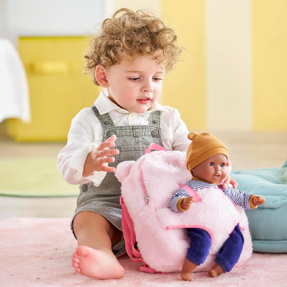 Corolle - Pink Plush Backpack and Doll Carrier for Mon Premier 30cm Baby Doll