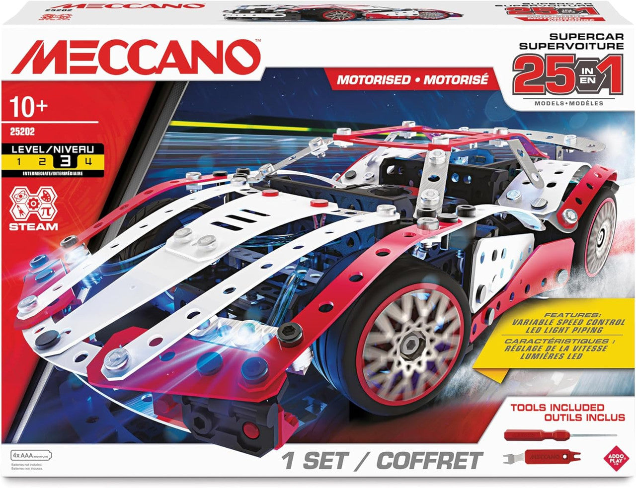 Meccano - 25-in-1 Multi Model Supercar Set 25202