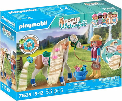 Playmobil - Horses of Waterfall - Ellie and Horse Pinto with Hair Accessories 71639