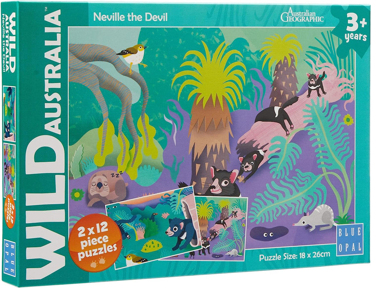 Blue Opal 2x12pc Puzzles - Neville the Devil