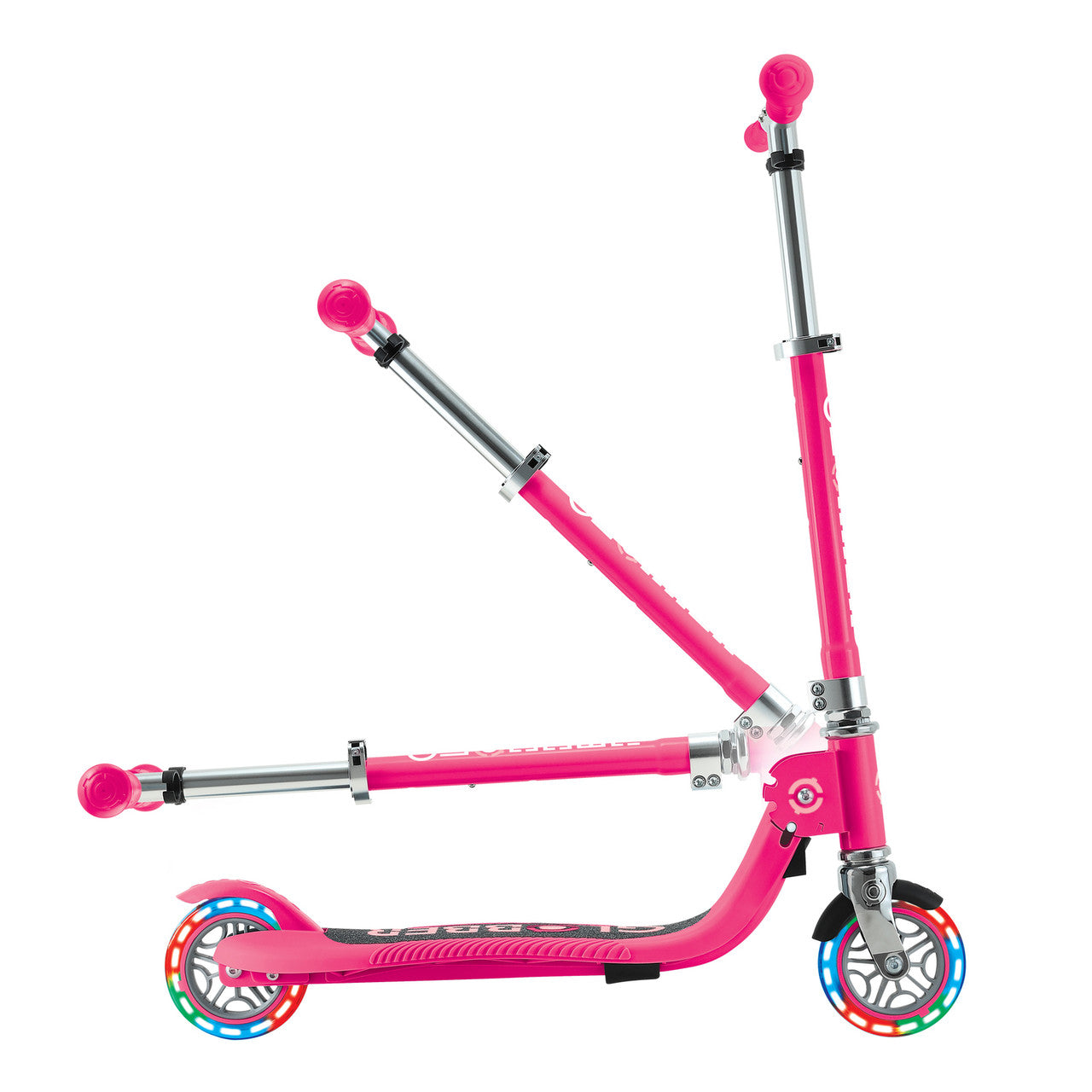 Globber - FLOW FOLDABLE JUNIOR with lights - Pastel Pink/ Fuchsia