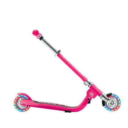 Globber - FLOW FOLDABLE JUNIOR with lights - Pastel Pink/ Fuchsia