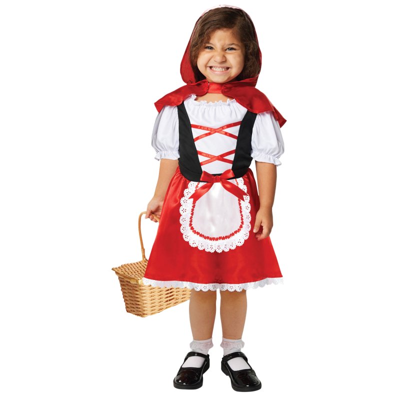 Anagram Red Riding Hood Girls Costume with classic dress and red hooded cape