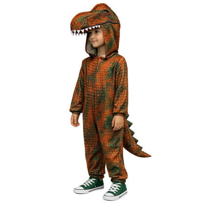 Anagram T-Rex Brown Dinosaur Costume featuring a realistic brown Tyrannosaurus rex outfit for kids