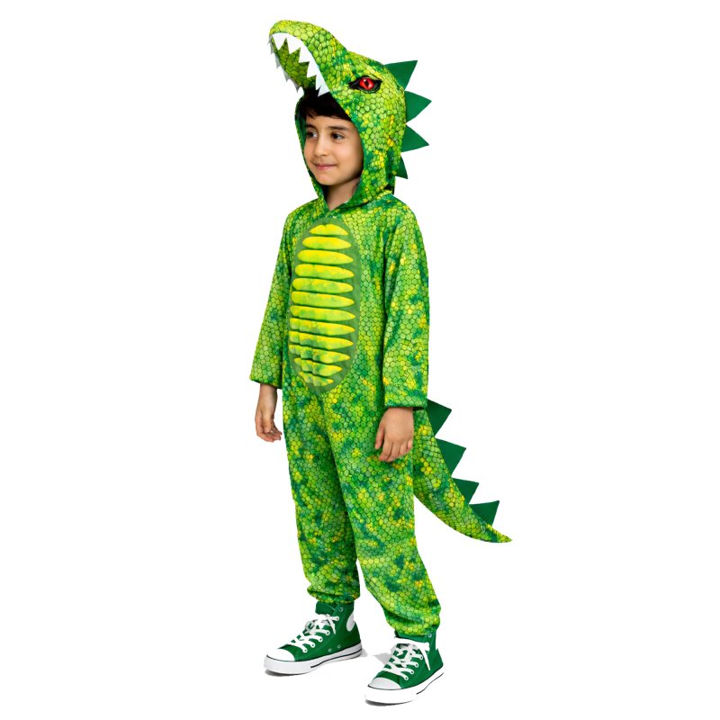 Anagram Roar-some Green Dinosaur Costume featuring a vibrant green dinosaur outfit for kids