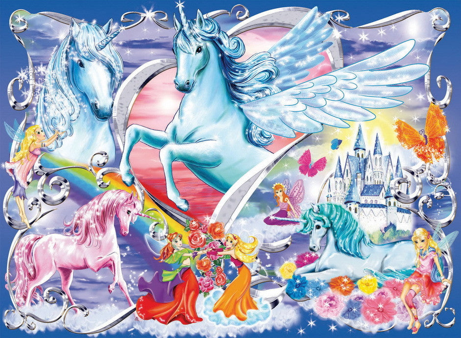 Ravensburger 100pc - Amazing Unicorns Glitter Puzzle **damaged box**