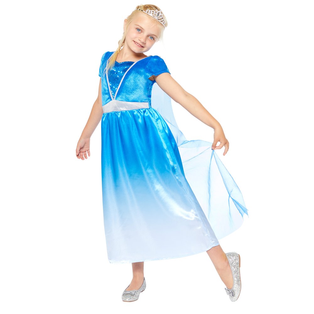 Anagram Ice Princess Costume featuring a sparkling winter princess dress for kids