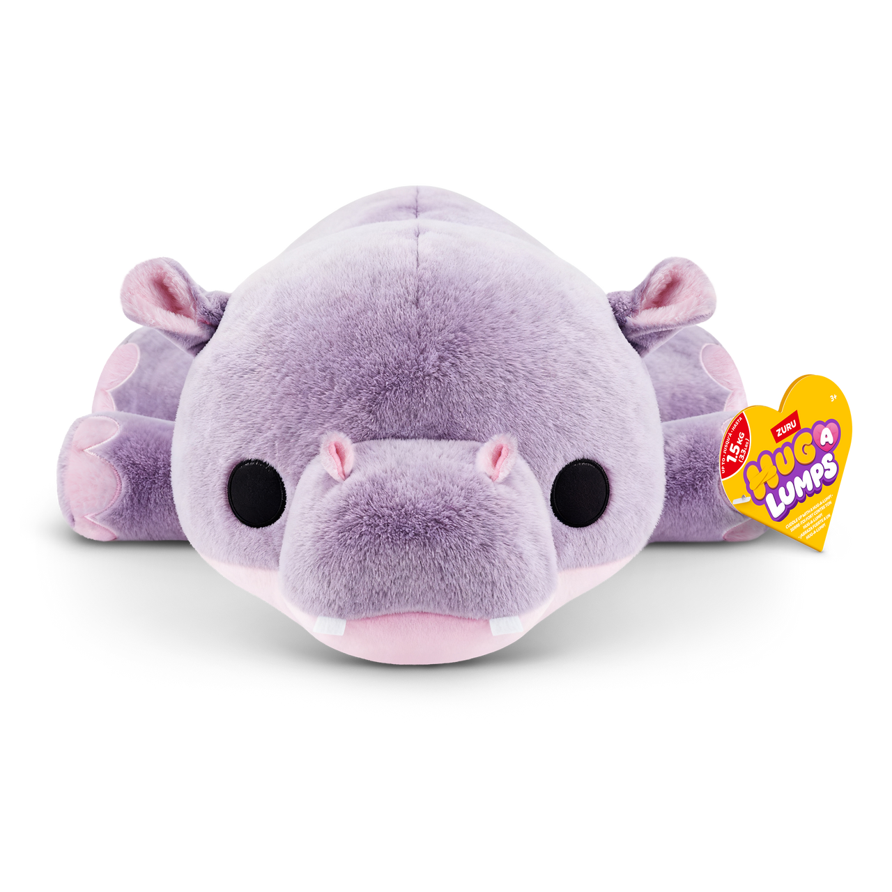 ZURU - Hug-a-Lumps Weighted Fluffy Plush Medium 1.3Kg - Harley The Hippo