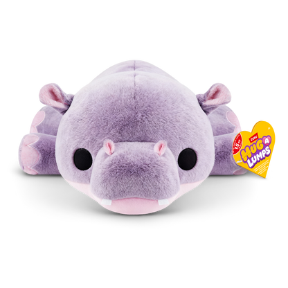 ZURU - Hug-a-Lumps Weighted Fluffy Plush Medium 1.3Kg - Harley The Hippo