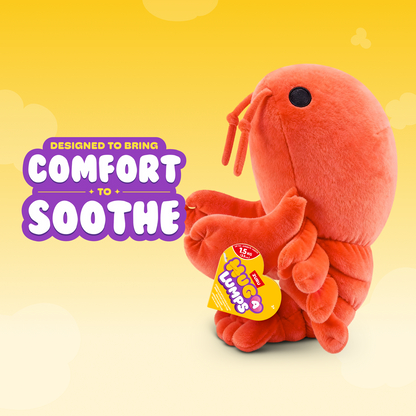 ZURU - Hug-a-Lumps Weighted Fluffy Plush Medium 1.3Kg - Lenny The Lobster