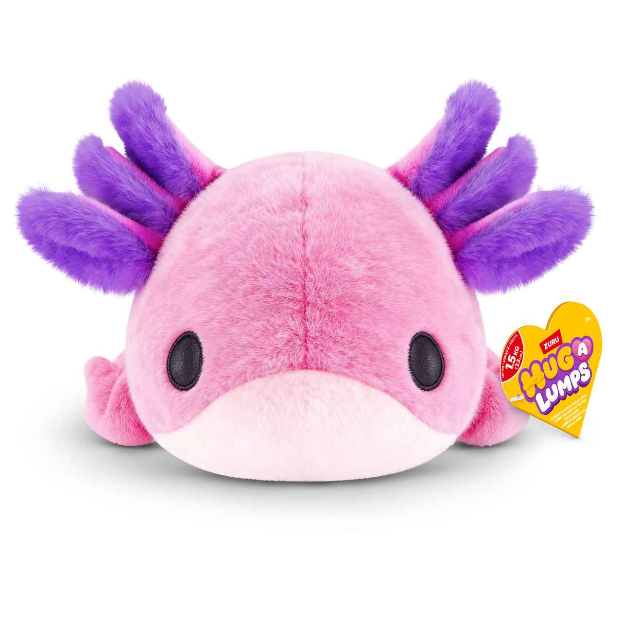 ZURU - Hug-a-Lumps Weighted Fluffy Plush Medium 1.3Kg - Ally the Axolotl
