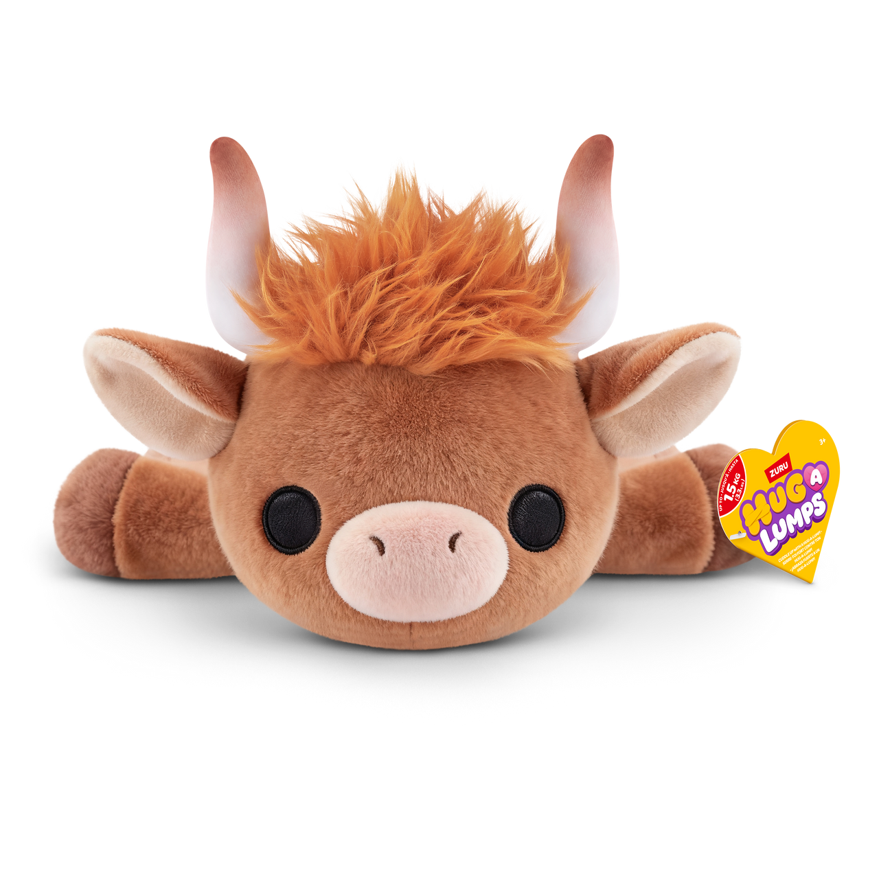 ZURU - Hug-a-Lumps Weighted Fluffy Plush Medium 1.3Kg - Holly The Highland Cow