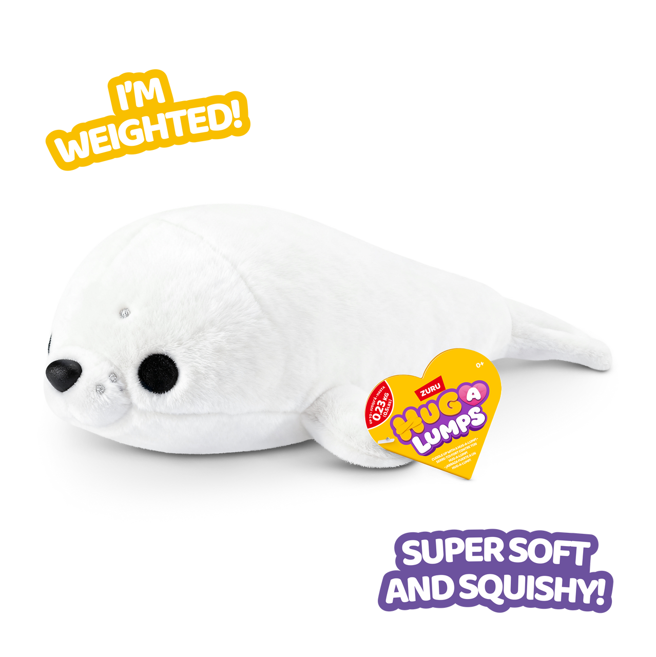 ZURU - Hug-a-Lumps Weighted Fluffy Plush Baby 0.23Kg - Sandy the Seal