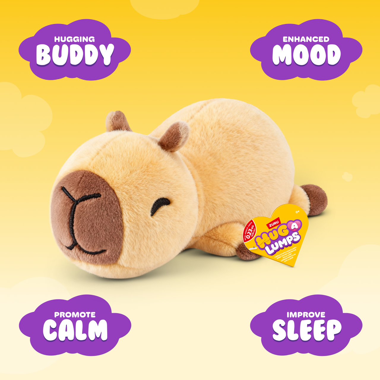 ZURU - Hug-a-Lumps Weighted Fluffy Plush Baby 0.23Kg - Connie The Capybara