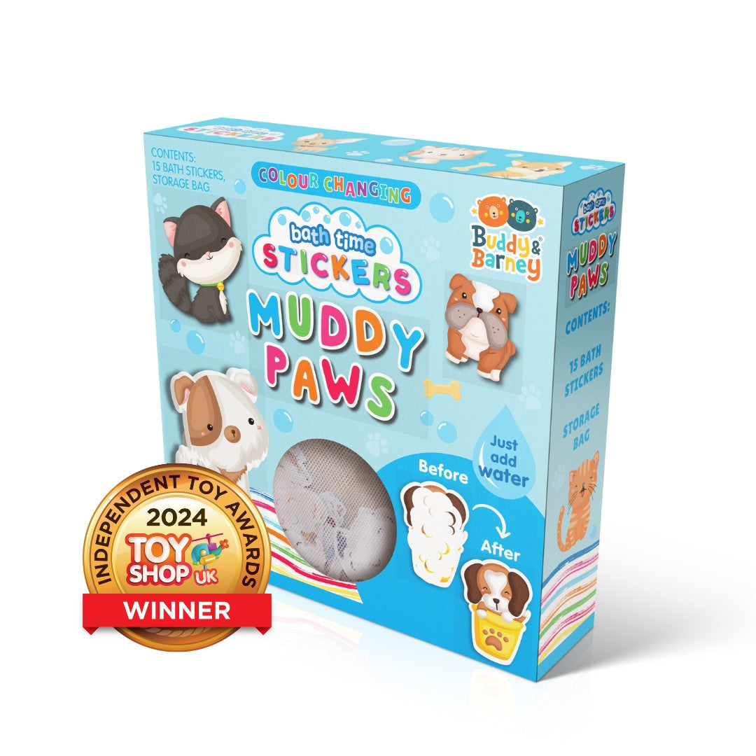 Buddy & Barney - Colour Changing Bath Book & Stickers - Muddy Paws