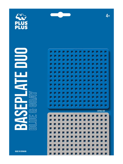 Plus-Plus Baseplates Blue & Grey - 2 Pack, 11.5cm Building Base