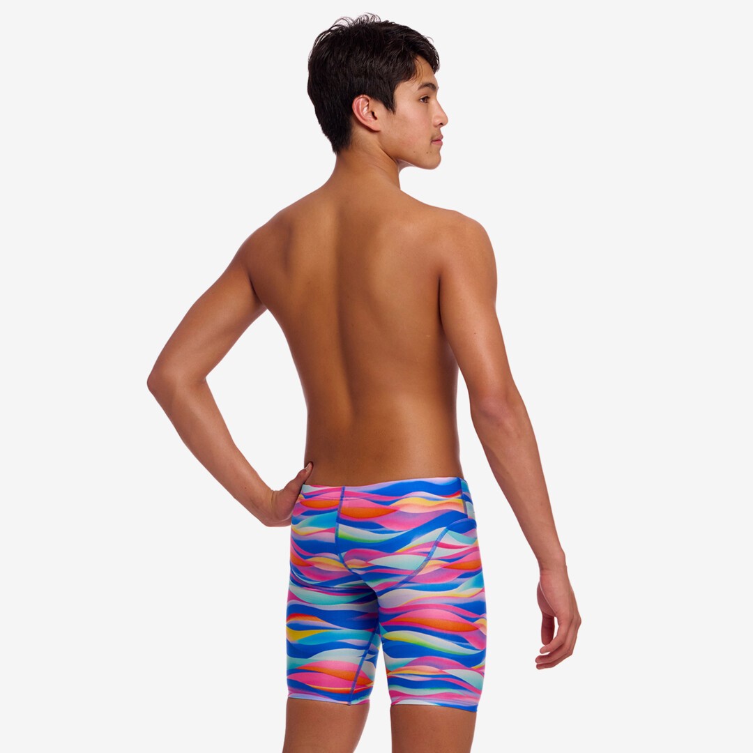 Funky Trunks Boys Royal Wave Fast Training Jammers with chlorine-resistant ECO C-INFINITY fabric