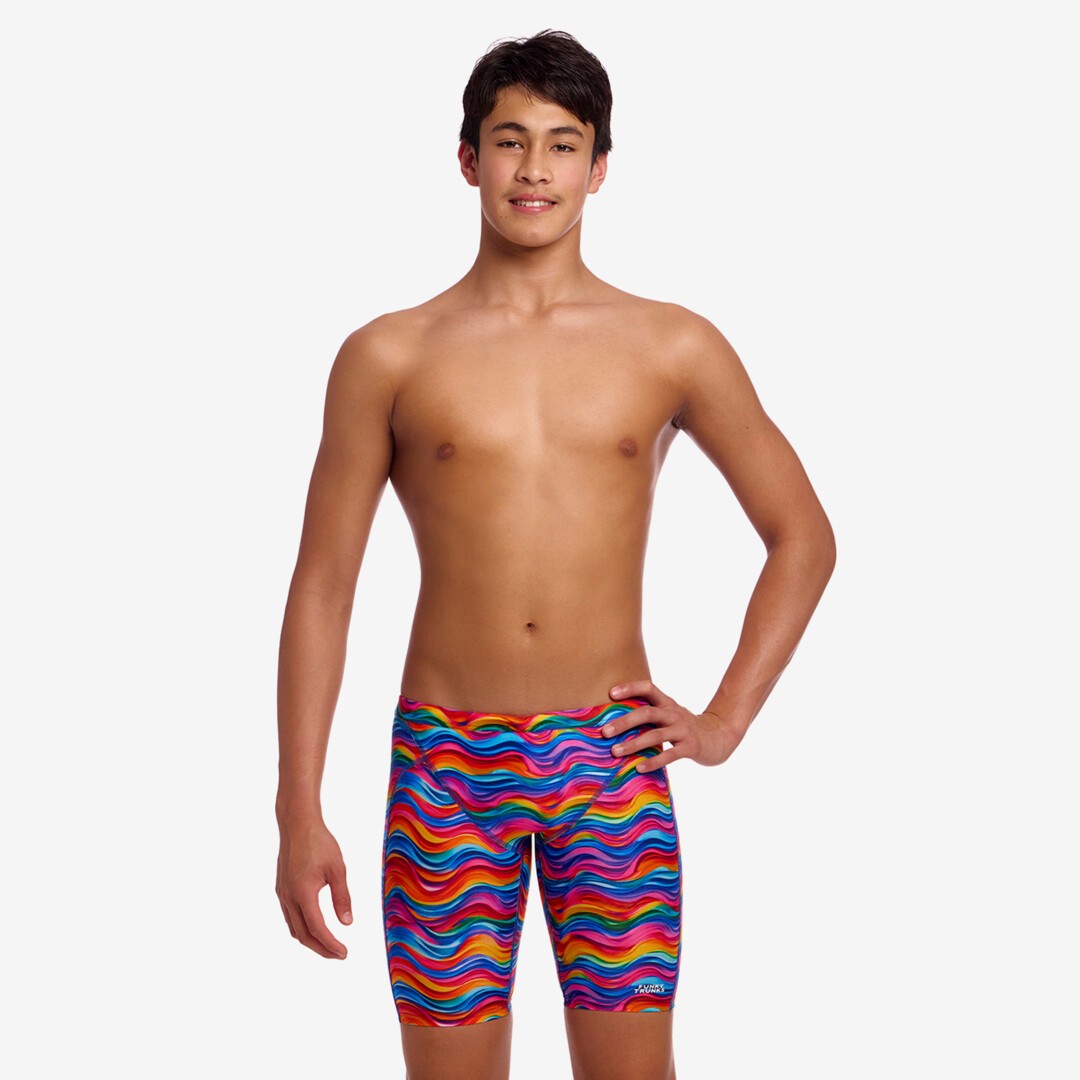 Funky Trunks Boys Plastic Fantastic Training Jammers with chlorine-resistant ECO C-INFINITY fabric