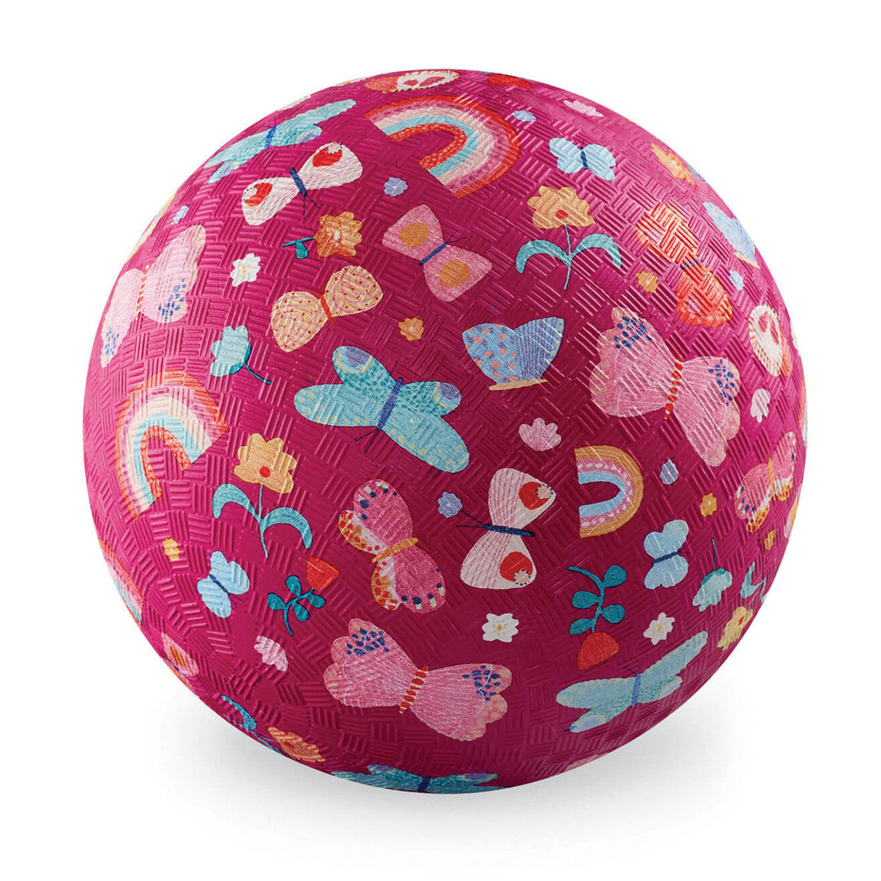 Crocodile Creek 7" Playground Ball - Butterfly Fields (Pink) 7 Inch