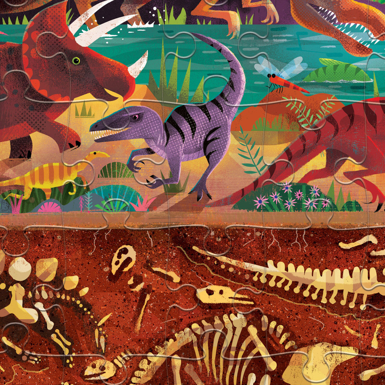 Crocodile Creek - Above & Below 60pc - Dinosaur Puzzle