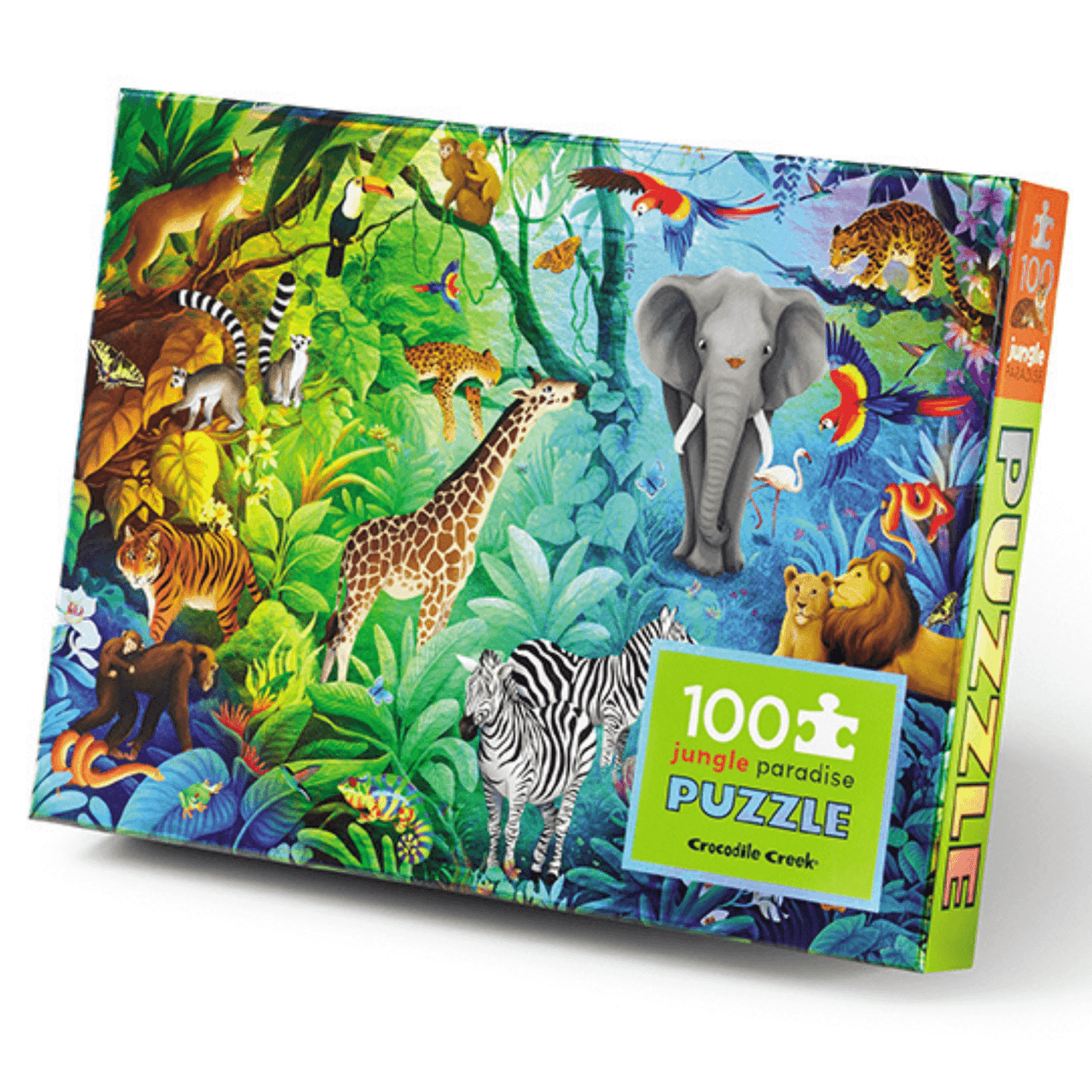 Crocodile Creek 100pc Holographic Puzzle - Jungle Paradise