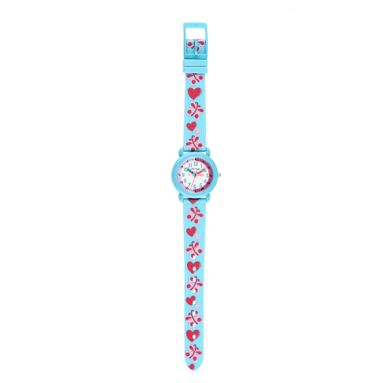 Cactus Time Teacher - Kids Watch - Butterflies and Hearts