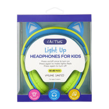 Cactus - Cat Ear Light-up Headphones Lime/Blue