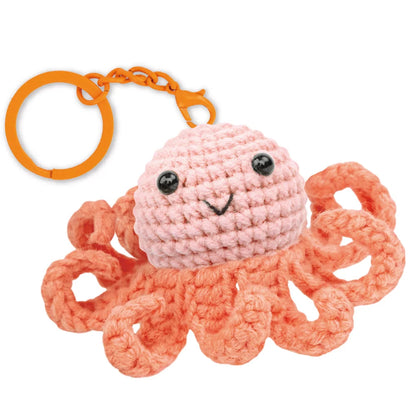 Dancing Octopus crochet keychain craft kit showing its playful octopus-inspired desi