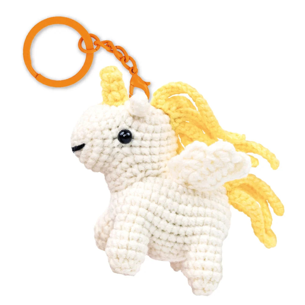 Curly Unicorn crochet keychain craft kit showing its playful unicorn-inspired design and crafting conce