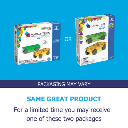 MAGNA-TILES - Cars – Green & Yellow 2-Piece Set