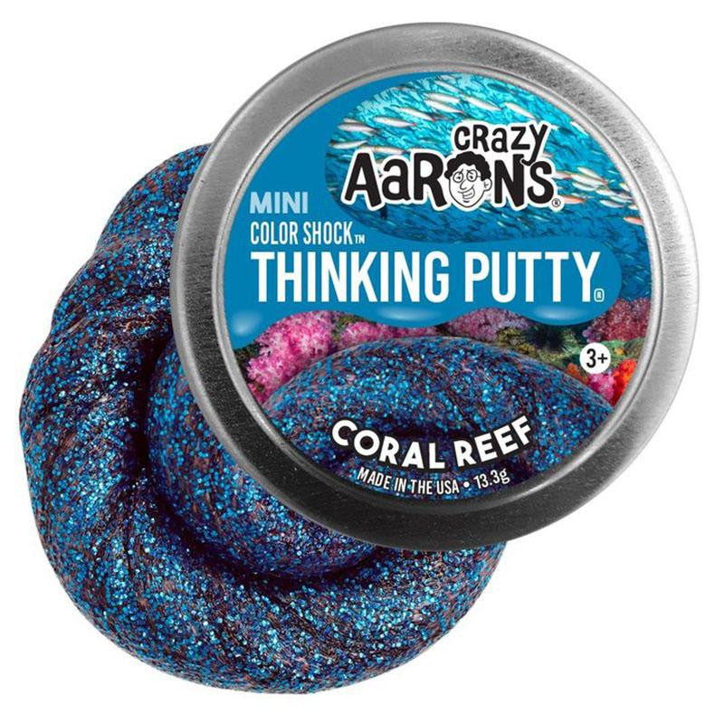 Crazy Aaron's Mini COLOR SHOCK Thinking Putty - Coral Reef 2'' Tin