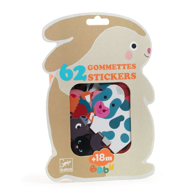 Djeco - Farm Animals 62 Sticker Set