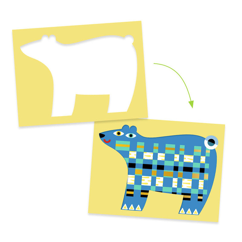 Djeco - Animal Create with Paper Weaving Set